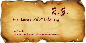 Rottman Zétény névjegykártya